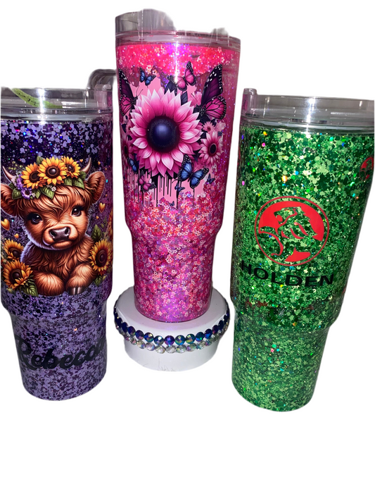 40oz Acrylic Stanley Dupe Snowglobe